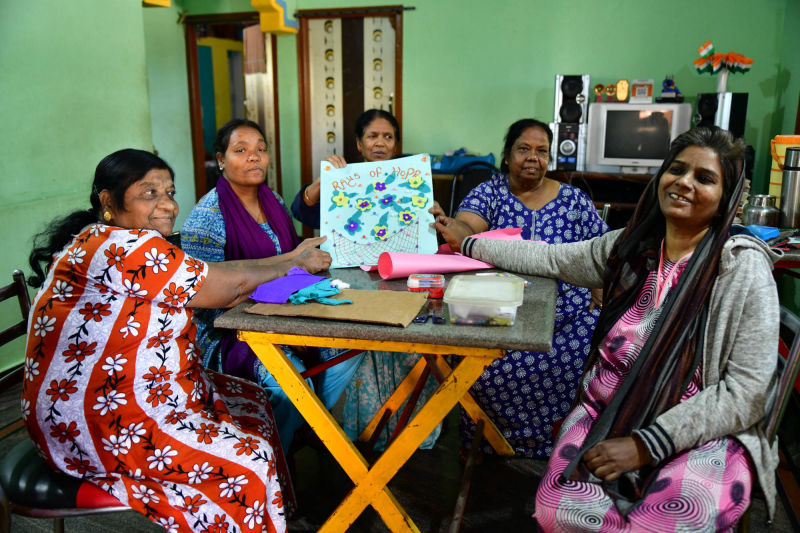 Elders happy with the crafts made by them