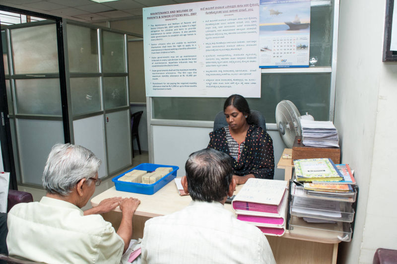 Elders interacting with our staff