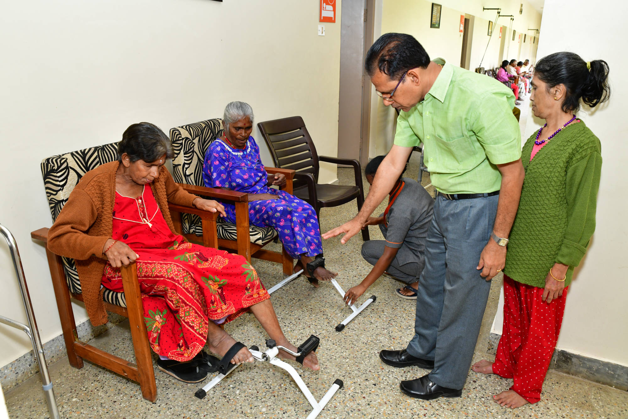 Residents doing their physical exercise