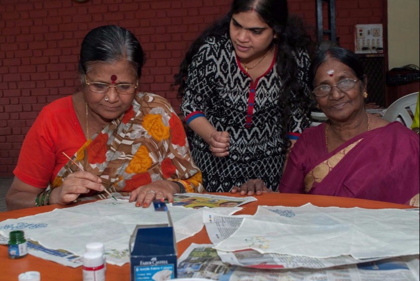 Elders with our volunteer